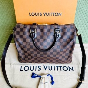 Louis Vuitton SPEEDY BANDOULIÈRE 30 Damier Ebene with duster bag + LV box
